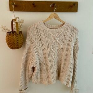 La Hearts Cream Cable Knit Sweater